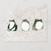 Trio van chagrijnige Japanse kikkers Toads 19e eeu Briefkaart (Voorkant)