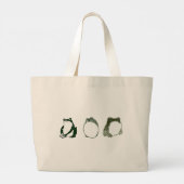 Trio van chagrijnige Japanse kikkers Toads 19e eeu Grote Tote Bag (Achterkant)