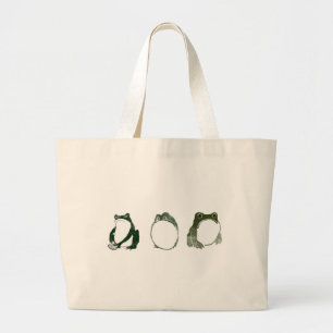 Trio van chagrijnige Japanse kikkers Toads 19e eeu Grote Tote Bag