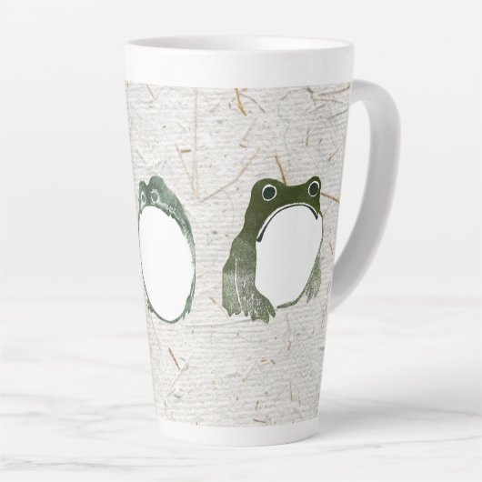 Trio van chagrijnige Japanse kikkers Toads 19e eeu Latte Mok (Rechterhoek)