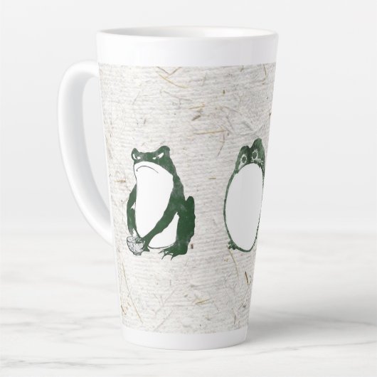 Trio van chagrijnige Japanse kikkers Toads 19e eeu Latte Mok (Linkerhoek)