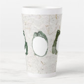 Trio van chagrijnige Japanse kikkers Toads 19e eeu Latte Mok (Voorkant)