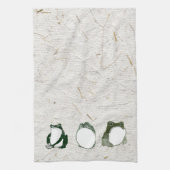 Trio van chagrijnige Japanse kikkers Toads 19e eeu Theedoek (Verticaal)