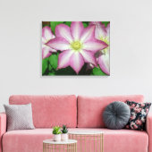 Trio van Clematis Pink en White Spring Vine Canvas Afdruk (Insitu (Woonkamer))