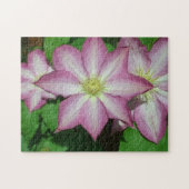 Trio van Clematis Pink en White Spring Vine Legpuzzel (Horizontaal)