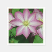 Trio van Clematis Pink en White Spring Vine Servet (Voorkant)