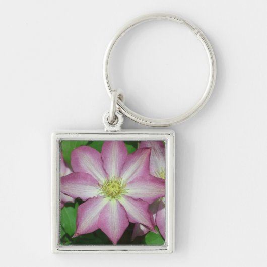 Trio van Clematis Pink en White Spring Vine Sleutelhanger (Voorkant)