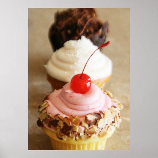 Trio van Cupcakes Food Poster (Voorkant)