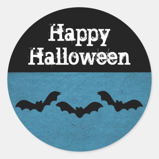 Trio van de Stickers van Bats Halloween, donkerbla (Voorkant)