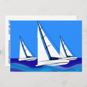 Trio van de Zeilboten Kaart (Voorkant / Achterkant)
