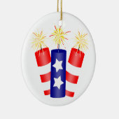 Trio van Firecrackers voor 4 juli Keramisch Ornament (Rechts)