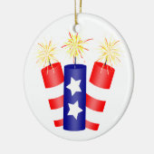 Trio van Firecrackers voor 4 juli Keramisch Ornament (Links)