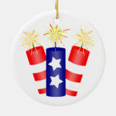 Trio van Firecrackers voor 4 juli Keramisch Ornament (Achterkant)