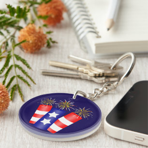 Trio van Firecrackers voor 4 juli Sleutelhanger