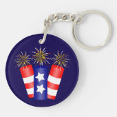 Trio van Firecrackers voor 4 juli Sleutelhanger (Achterkant)