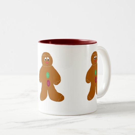 Trio van Gingerbrood Men Tweekleurige Koffiemok (Voorkant rechts)