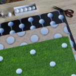 Trio van Golf Ball-Design voor Golfers Inpakpapier Vel<br><div class="desc">Kogels! Veel golfballen,  sommigen op groen gras,  sommigen zaten op een t-shirt en sommigen zaten vast in een zand. Ideaal voor de golffan!</div>
