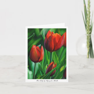 Trio van het Rode de bloemnatuur van Tulpen Kaart