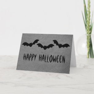 Trio van het Wenskaart van Bats Halloween, grijs Kaart