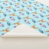 Trio van Hummingvogels met Aqua Background Sherpa Deken (3/4)