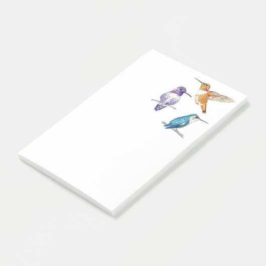 Trio van Hummingvogels Post-it® Notes (Schuin)