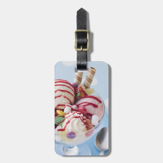Trio van Ice Cream en Sweet Sundae Bagagelabel (Voorkant verticaal)