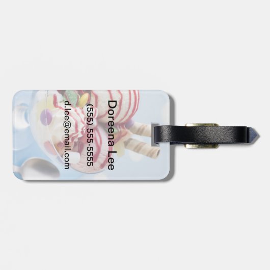 Trio van Ice Cream en Sweet Sundae Bagagelabel (Achterkant horizontaal)