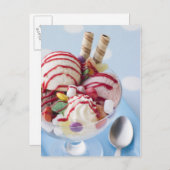 Trio van Ice Cream en Sweet Sundae Briefkaart (Voorkant / Achterkant)