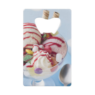 Trio van Ice Cream en Sweet Sundae Creditkaart Flessenopener