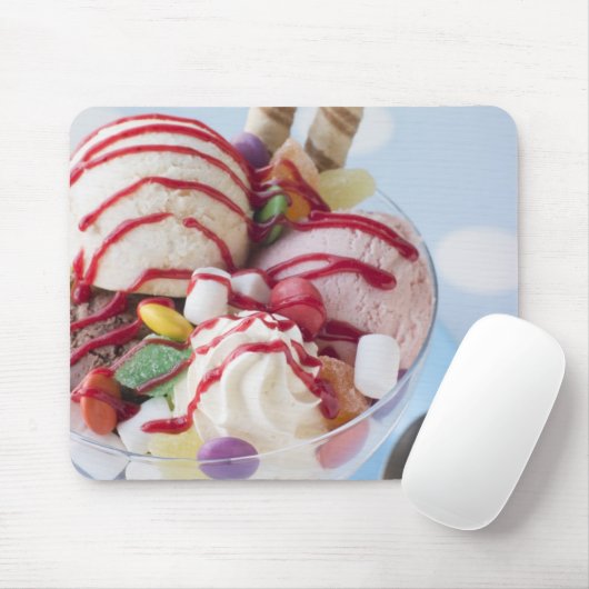 Trio van Ice Cream en Sweet Sundae Muismat (Met muis)