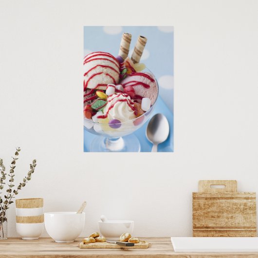 Trio van Ice Cream en Sweet Sundae Poster (Keuken)