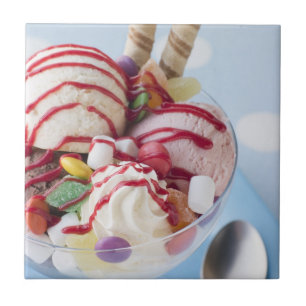Trio van Ice Cream en Sweet Sundae Tegeltje