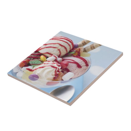 Trio van Ice Cream en Sweet Sundae Tegeltje (Zijkant)