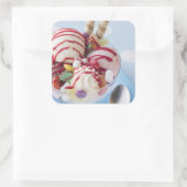 Trio van Ice Cream en Sweet Sundae Vierkante Sticker (Tas)