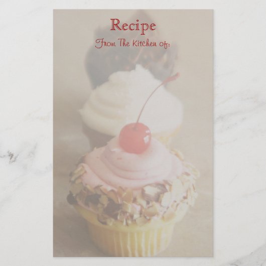 Trio van kerry Cupcake Recipe Stationery (Voorkant)