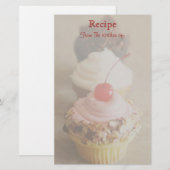 Trio van kerry Cupcake Recipe Stationery (Voorkant / Achterkant)