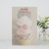 Trio van kerry Cupcake Recipe Stationery (Staand voorkant)