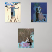 Trio van Liefde en Romance door George Barbier Muurkunst Sets (Voorkant)