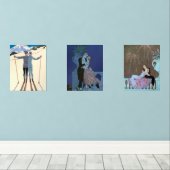 Trio van Liefde en Romance door George Barbier Muurkunst Sets (Houten vloer)