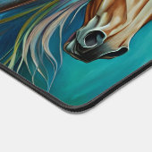 Trio van Paarden Blauwgroen blauw groen bruin Bureaumat (Hoek)