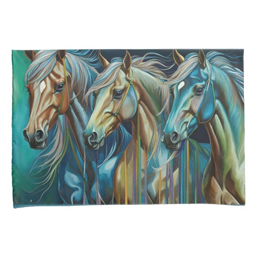 Trio van Paarden Kussensloop (Voorkant-Rechts)