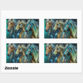 Trio van Paarden Rechthoekige Sticker (Vel)