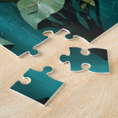 Trio van pauwen in het oerwoud bos legpuzzel (Zijkant)