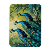 Trio van pauwen in het oerwoud bos magneet (Verticaal)