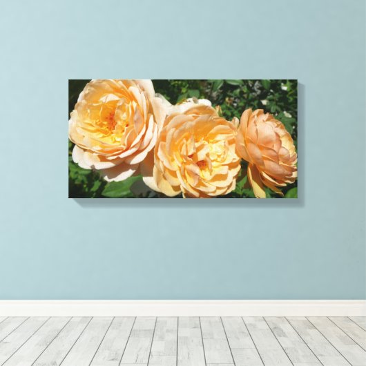 Trio van perzikenvlies canvas afdruk (Insitu (Houten vloer))