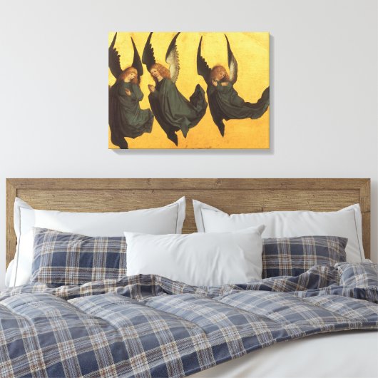 Trio van Renaissance Angels door Master of Housebo Canvas Afdruk (Insitu (Slaapkamer))