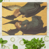 Trio van Renaissance Angels door Master of Housebo Theedoek (Gevouwen)