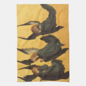 Trio van Renaissance Angels door Master of Housebo Theedoek (Verticaal)