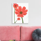 Trio van rode bloemen canvas afdruk (Insitu (Woonkamer))