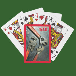 Trio van rode handbediende kerken pokerkaarten